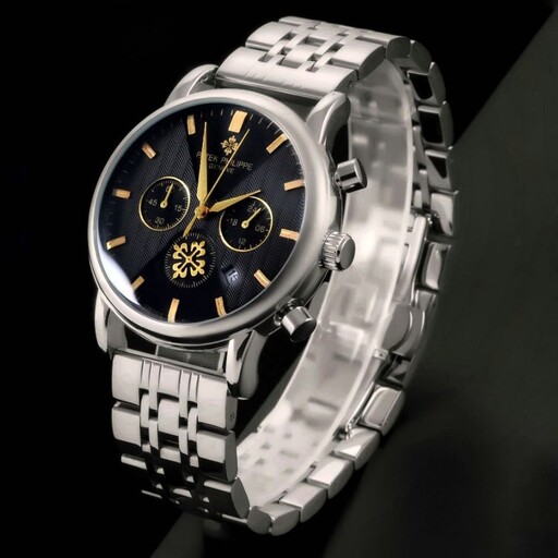 ساعت مچی مردانه بند استیل 3 موتور فعال کرنوگراف پتک فیلیپ Patek philippe مردانه
