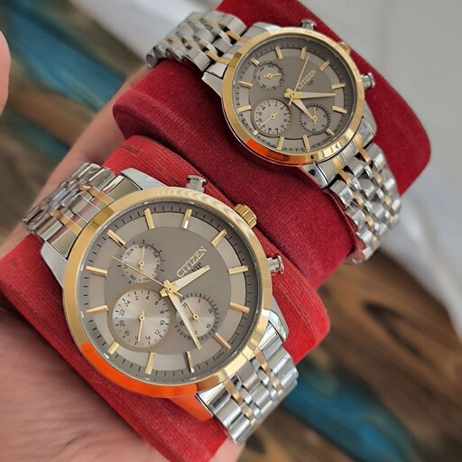 ست زنانه مردانه ساعت مچی 3 موتور فعال فول تایم موتور ژاپن سیتیزن Citizen زنانه