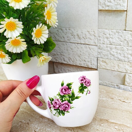 ماگ سرامیکی گلسرخی طرح جدید 