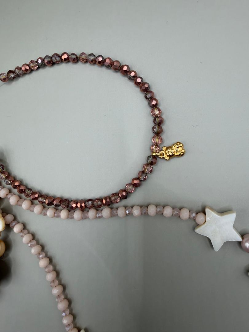 دستبند تدی طلا با سنگ های کریستال  زنانه